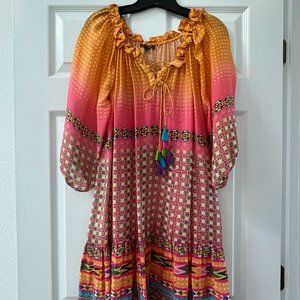 Anthropologie Tanvi Kedia Boho Beaded Tassel Dress (XS)